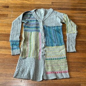 Sundance Women’s Multicolor Patchwork Cardigan Duster Sweater, XS